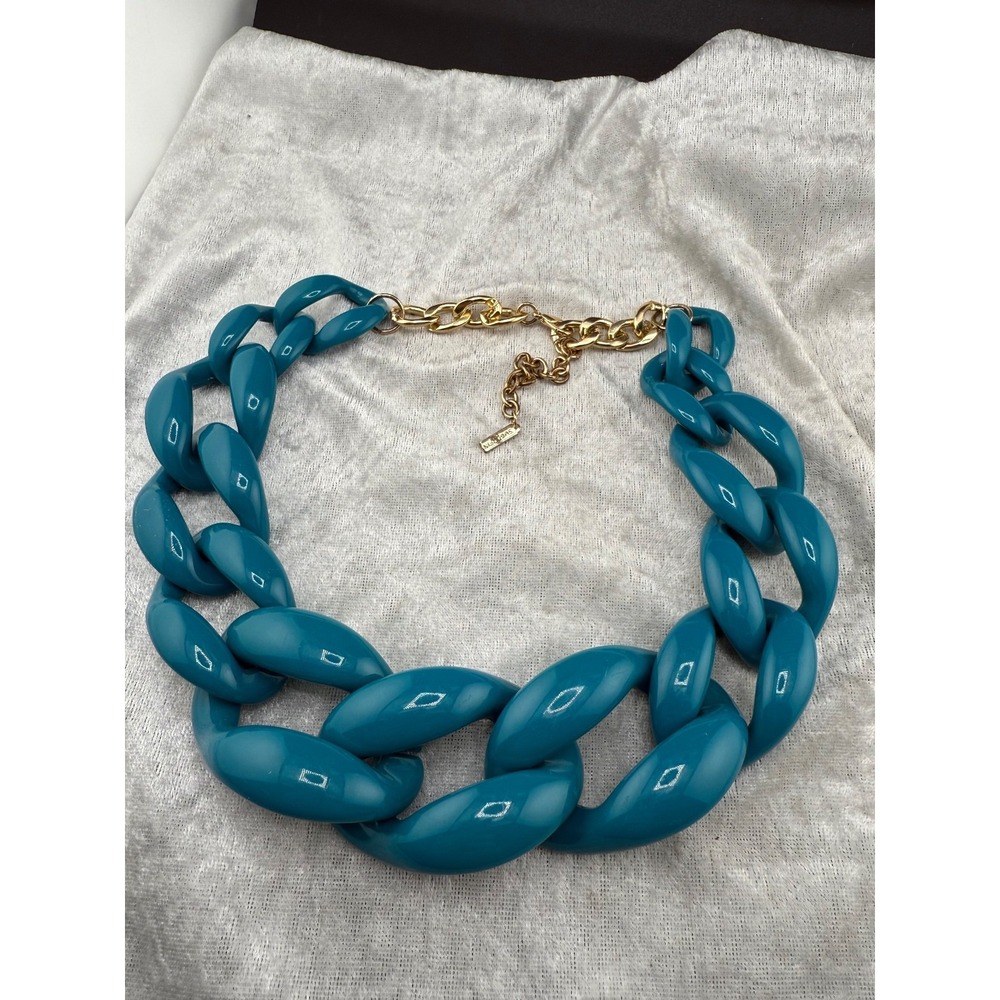Sugarfix Blue Acrylic Chain Necklace‎ Chunky 19"